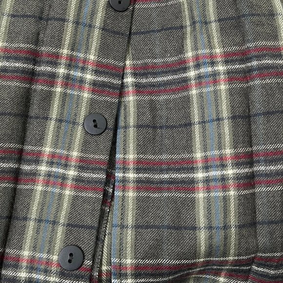 Vintage High Rise Pleated Plaid Midi Skirt Preppy Light Dark Academia Kilt Check - Picture 8 of 9